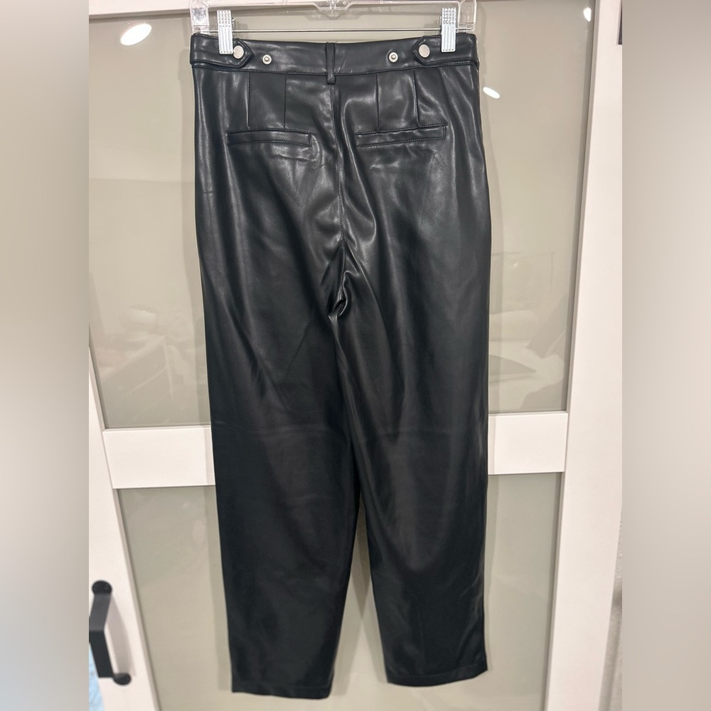 Avec Les Filles Black Faux Leather Ankle Pant - Picture 5 of 9